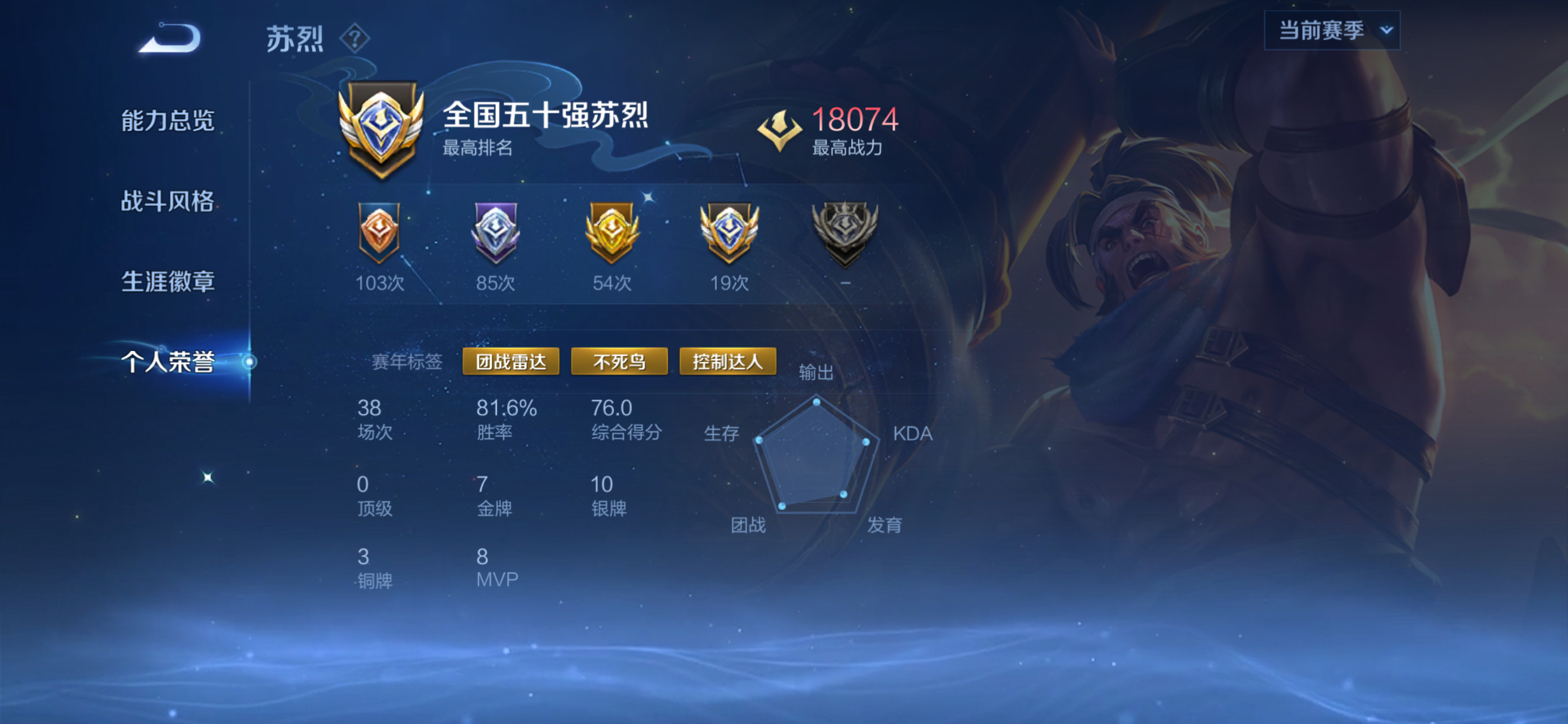 你走过的路,每一步都算数 【7.28下午无畏巅峰赛】苏烈 胜 银牌🥈 2154