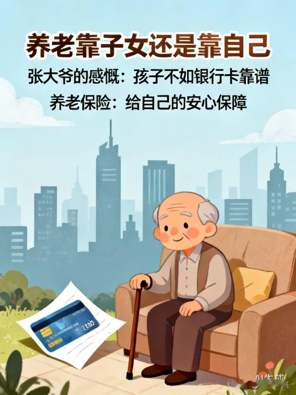 养老靠子女还是靠自己，这是个现实难题。传统观念是养儿防老，但如今年轻人压力超大，