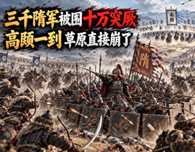 赵仲卿带三千人撞进突厥大军，死守五天后，高颎从背后杀了进来