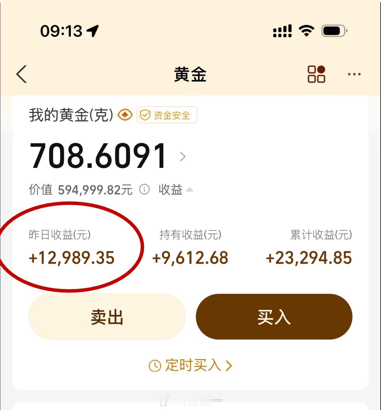 昨天黄金又涨了，再继续这么涨下去，我就不用上班了