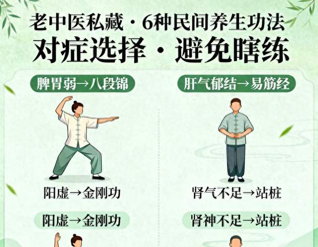 6种养生功法配6种体质，我照着练了3个月，膝盖先投了反对票
