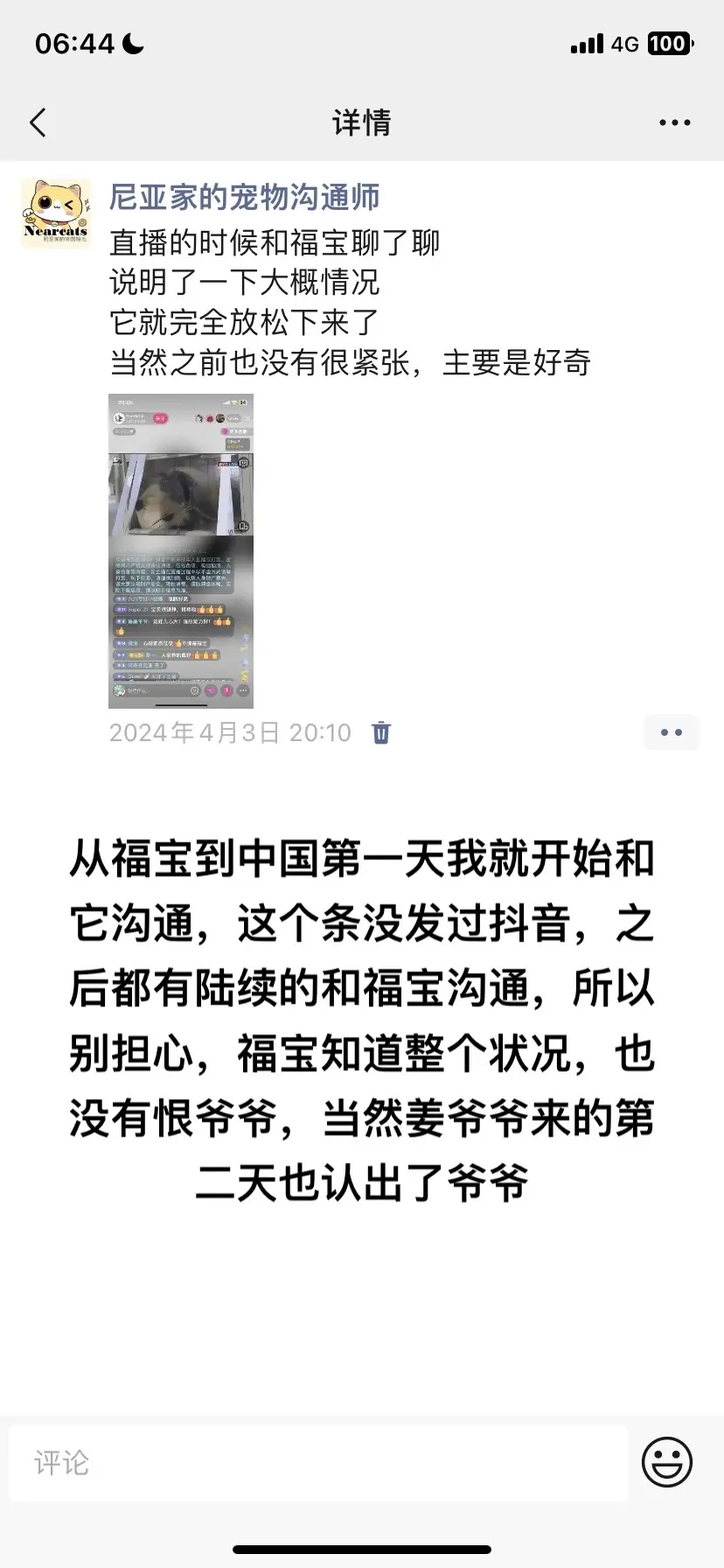 宠物沟通——福宝。
