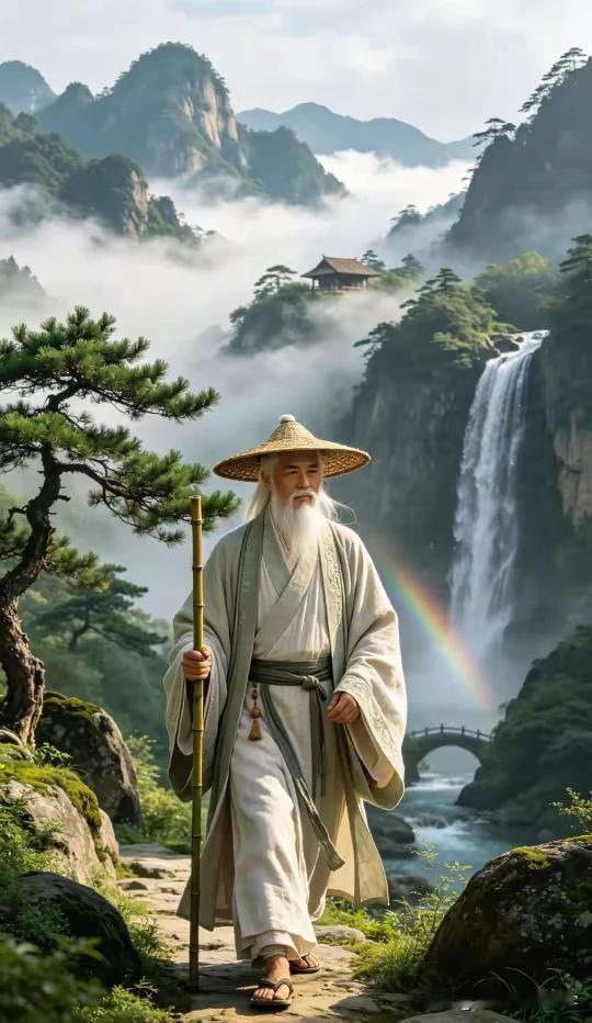 大江吞日浪浮空，
万古苍崖立晚风。
欲问周郎何处去，
浪花淘尽亦英雄。