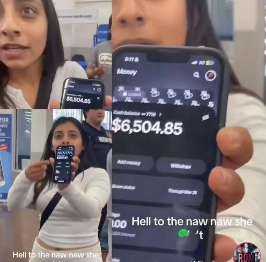 两名美国人在沃尔玛吵架，一个骂对方穷，另一个女子掏出手机“炫富”，上面有6500