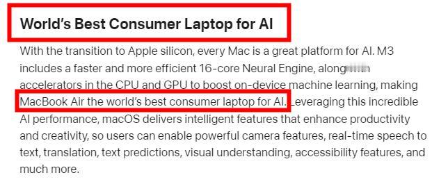 看来苹果在国内的宣传手法确实要保守多了，最新上架的MacBook Air，有网友