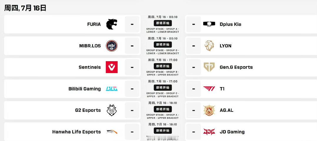EWC 赛程7.16  18:10  HLE vs JDG 