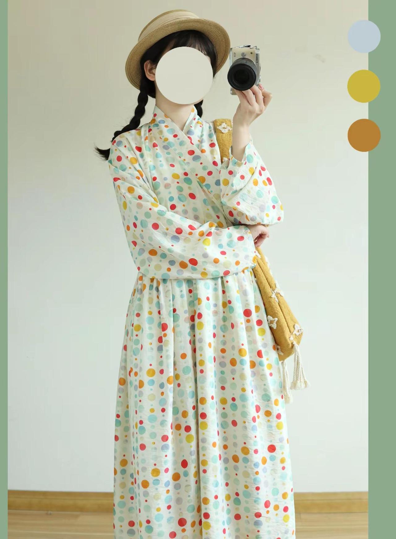 122🥕波点贴里，日常又好穿！！春日穿搭 汉服穿搭 今天是浅春系少女