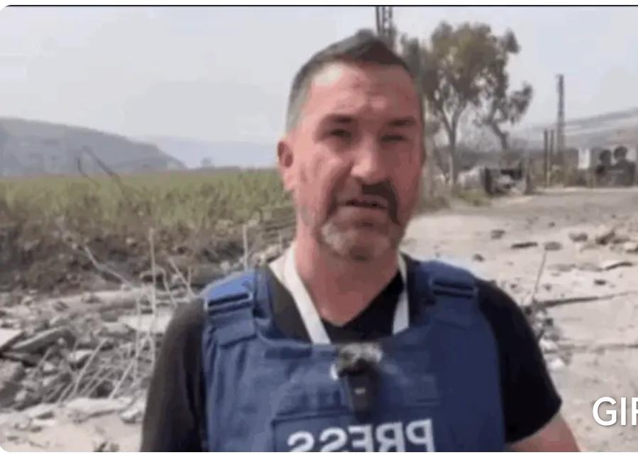 3月19日，俄媒记者经验丰富，在黎巴嫩南部直播报道时，一架以军战机向该地发射导弹