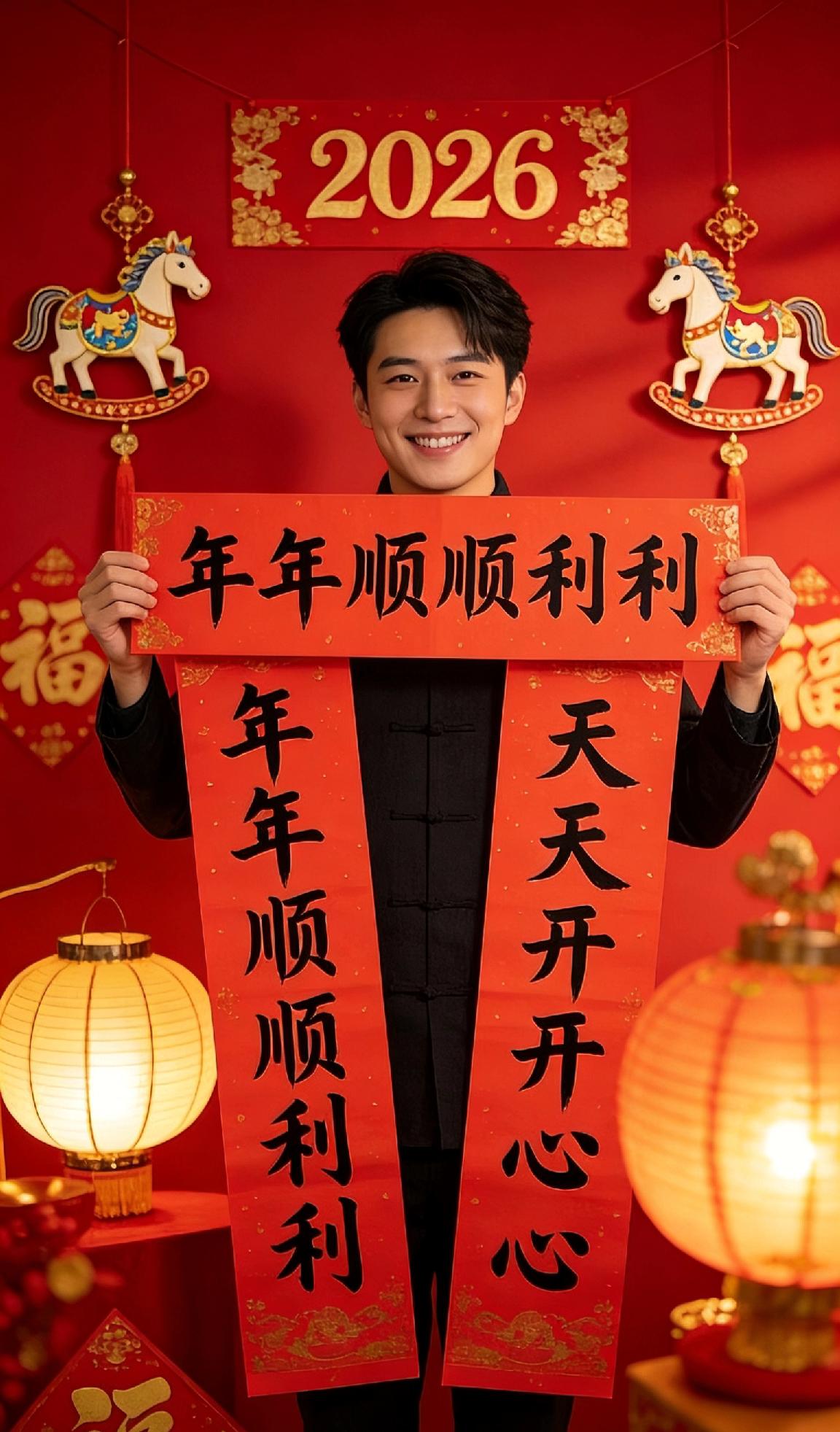 🧨新年新气象，想讨个吉祥好兆头！  
上联：**年年顺顺利利**  
我自己对