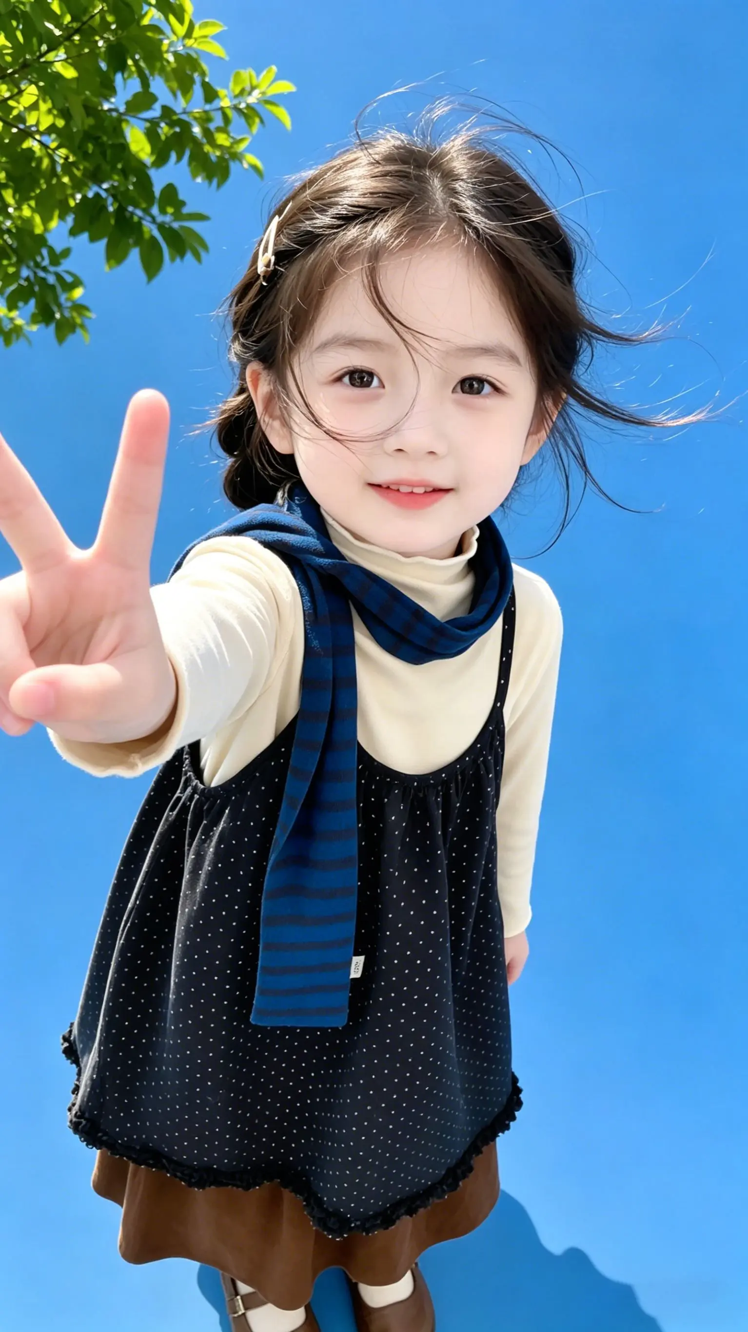 韩系小女主上线~女童森系穿搭太治愈了 是春天的温柔呀✨女童波点背带裙 ...