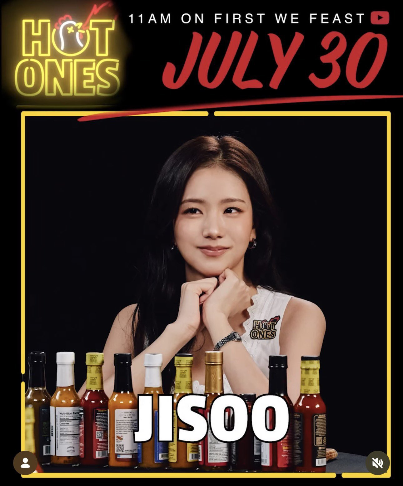 目测是Jisoo今年五月在纽约的时候，录了这期期《Hot Ones》。 