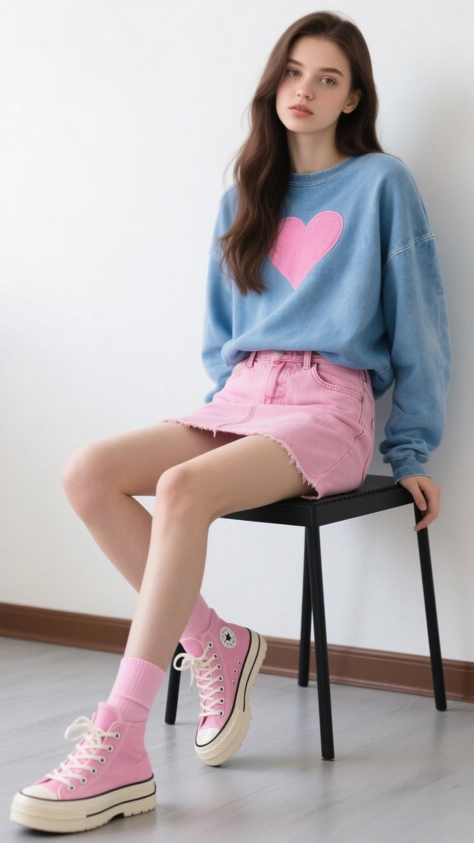 你说这少女心爆棚的粉色穿搭，是不是甜美又时尚！💖👗👟时尚穿搭 美女人像群 