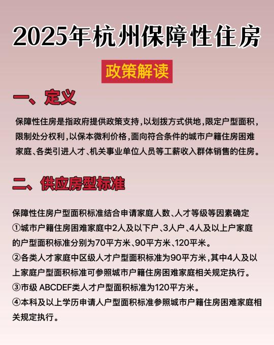 2025杭州配售型保障性住房