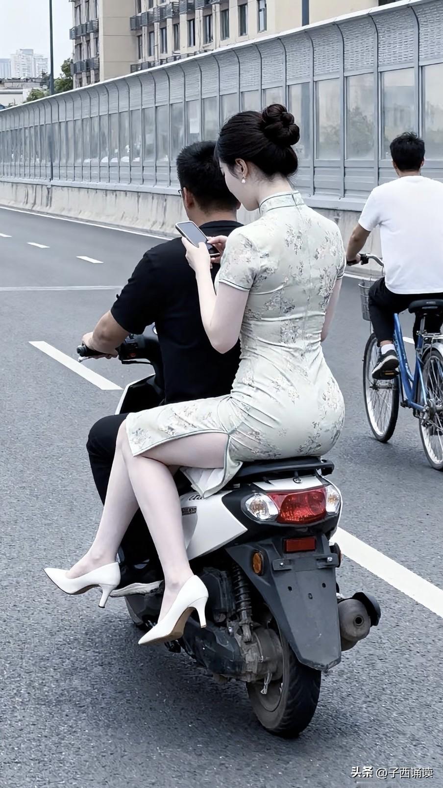 真羡慕啊，我每天开着上百万的四轮汽车上班，可是旁边坐着的远比不上你电驴上的这位啊