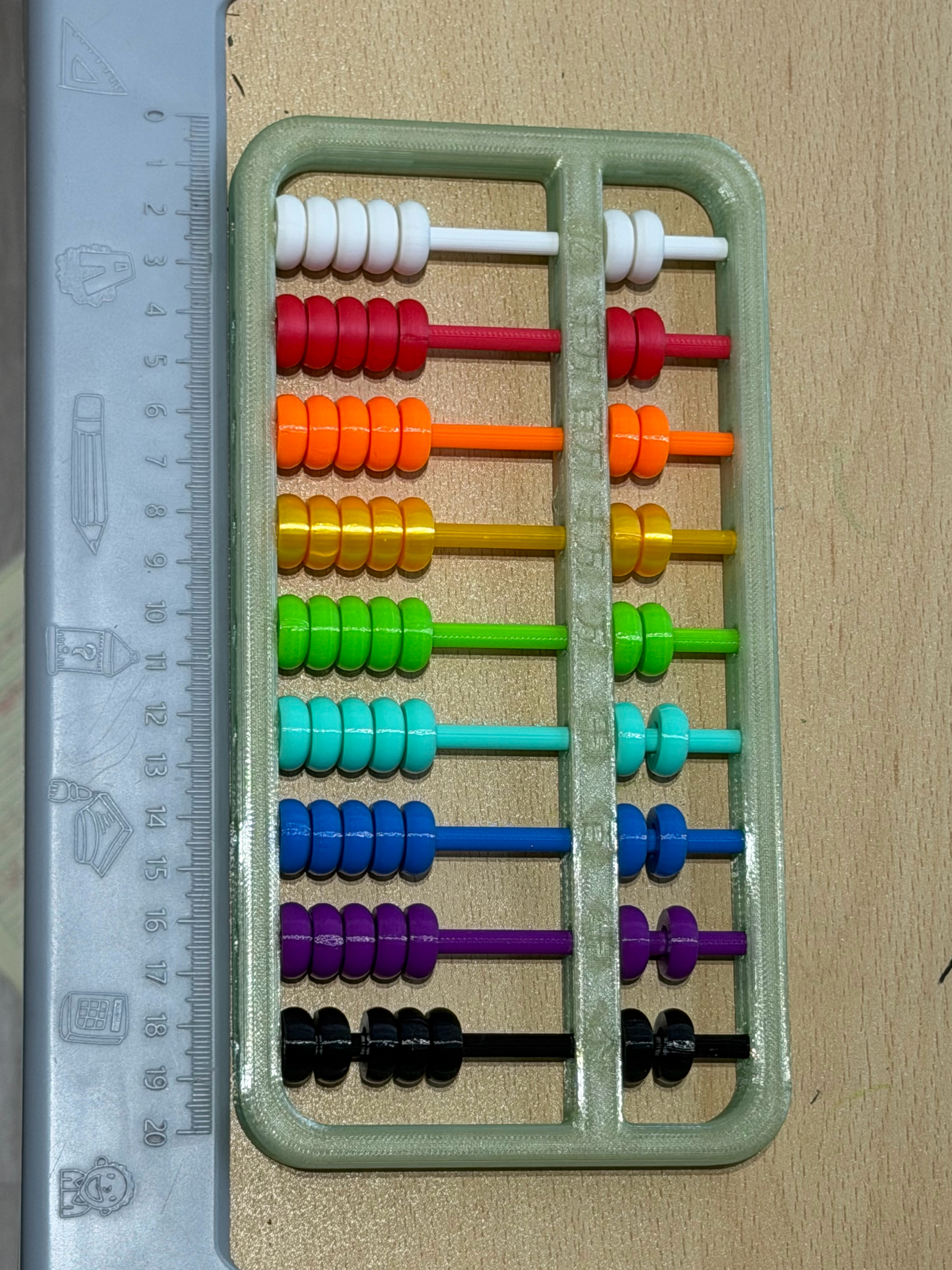 娃二年级开始学珠算了，连夜给打印了个算盘。现在学这个还有啥用啊，我反正是算盘口诀