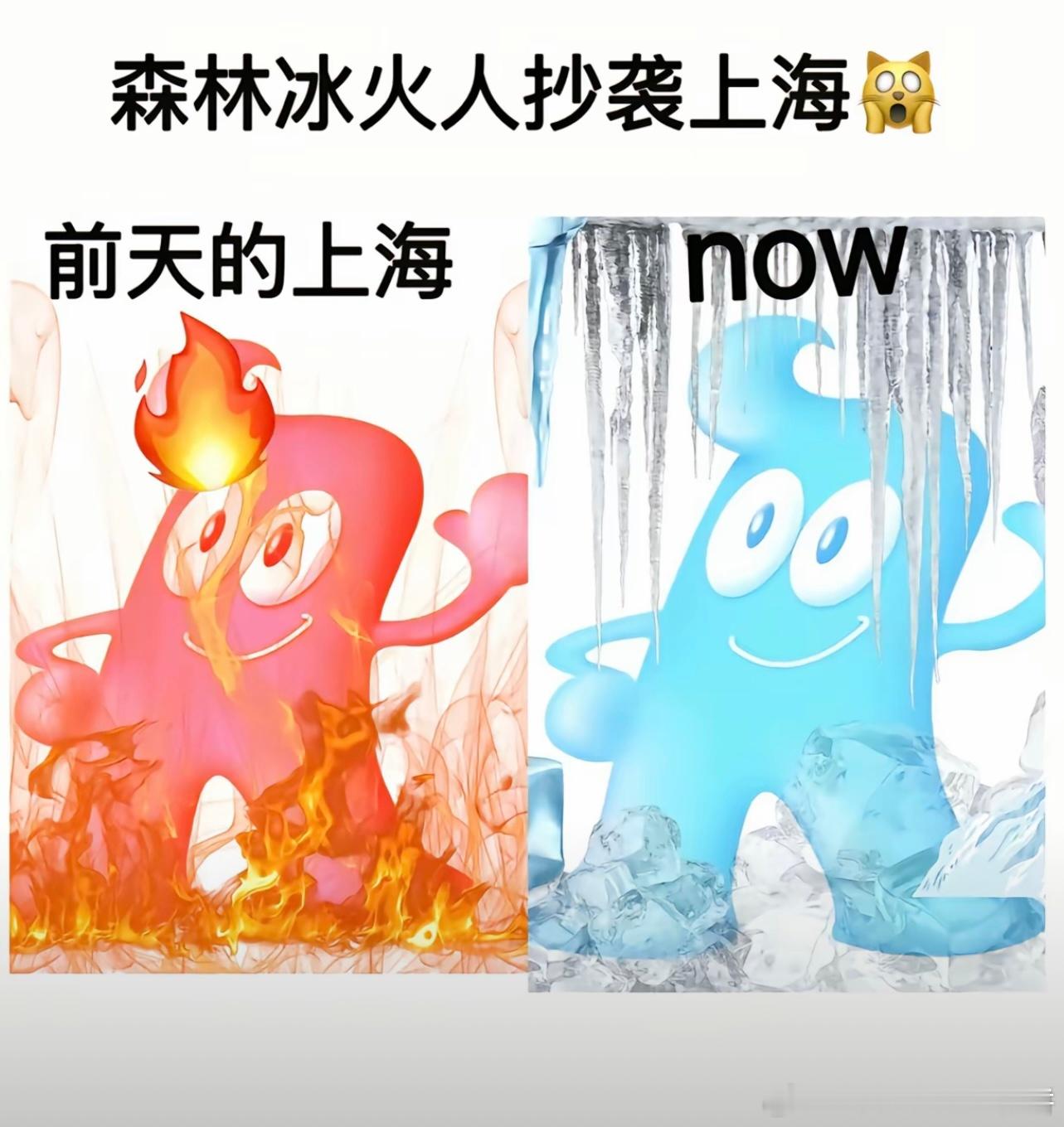 感觉上海从夏天到冬天，只用了一天👍 朋友们，注意保暖 ​​​