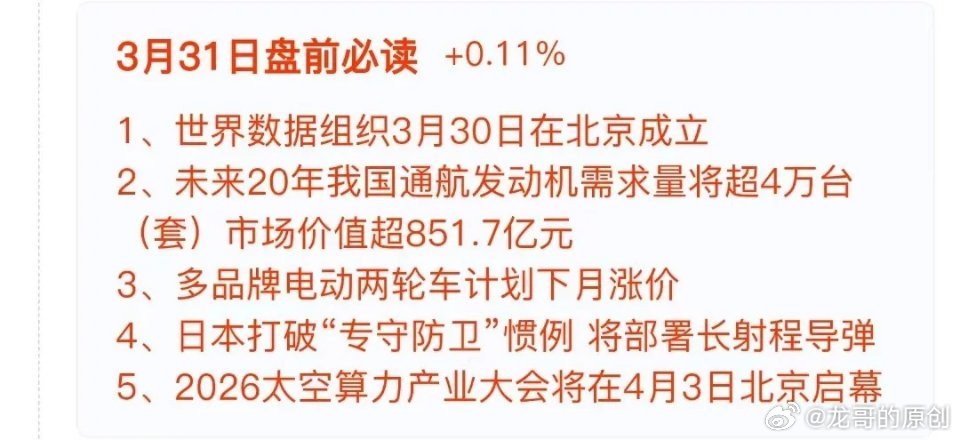 3月31日盘前速览1. 业绩大超预期新锐股份、华锐精密一季度净利预增均超400%