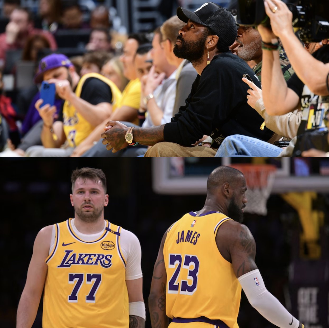 欧文场边观战自己的两大前任[并不简单]森林狼vs湖人NBA ​​​