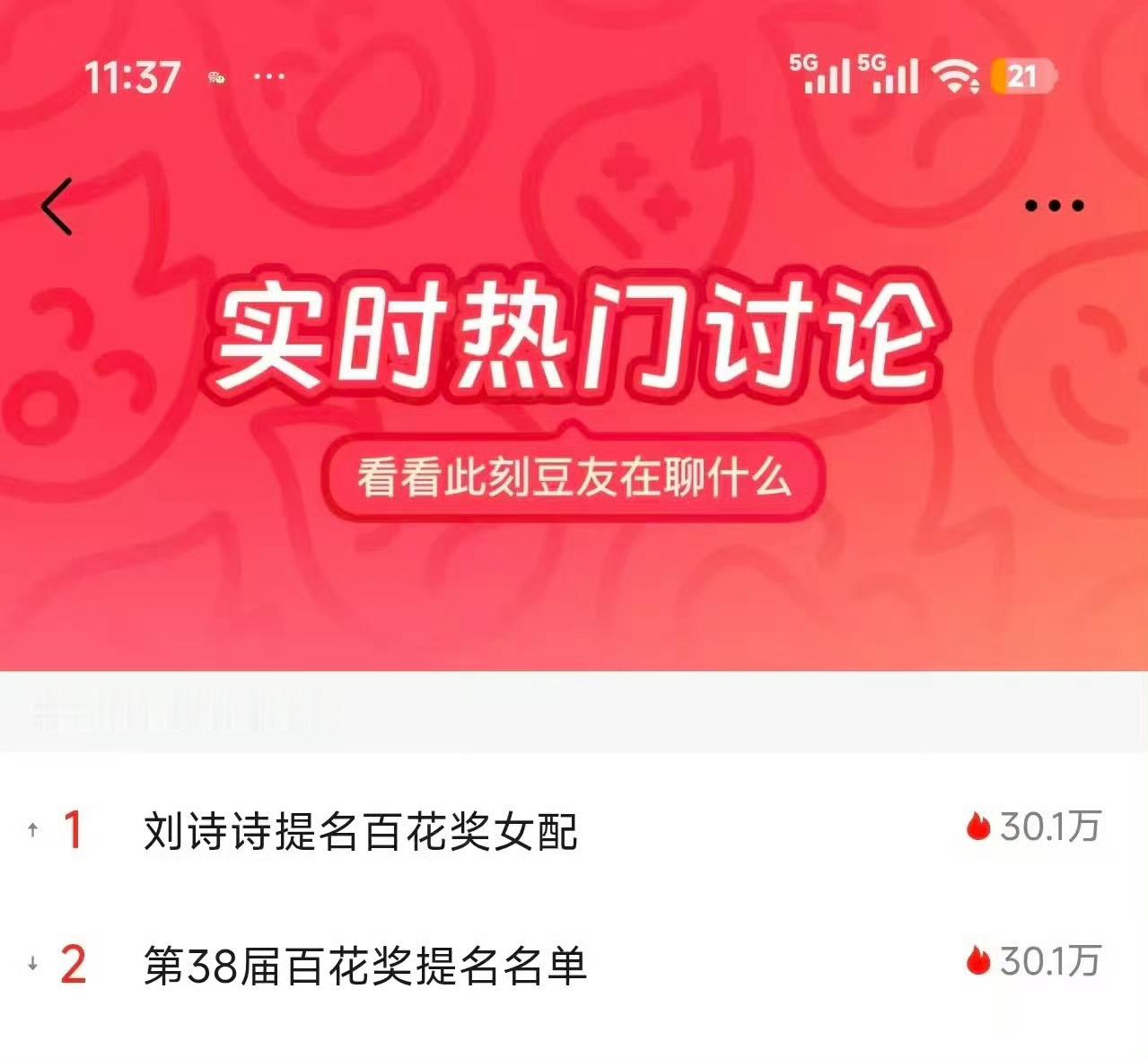 刘诗诗提名百花女配直接吸干百花奖热度热度登顶Top1 