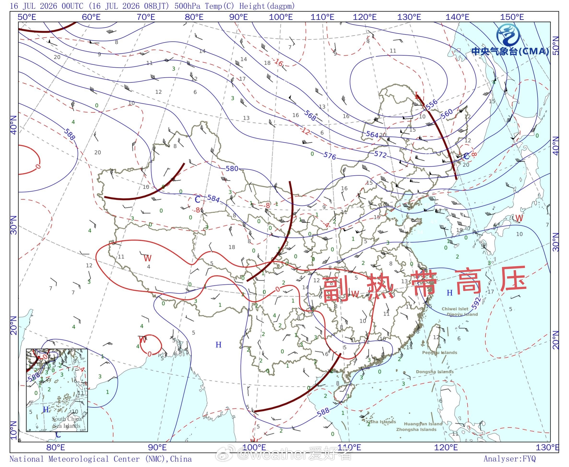 高温 今天副高继续控制南方大部地区，从四川盆地到江浙沪，全都是高温闷热，体感温度
