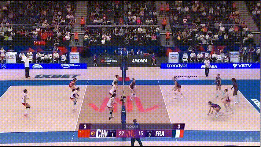 世界女排联赛 【中国-法国】籽萱好防守，继续加油~~中国女排