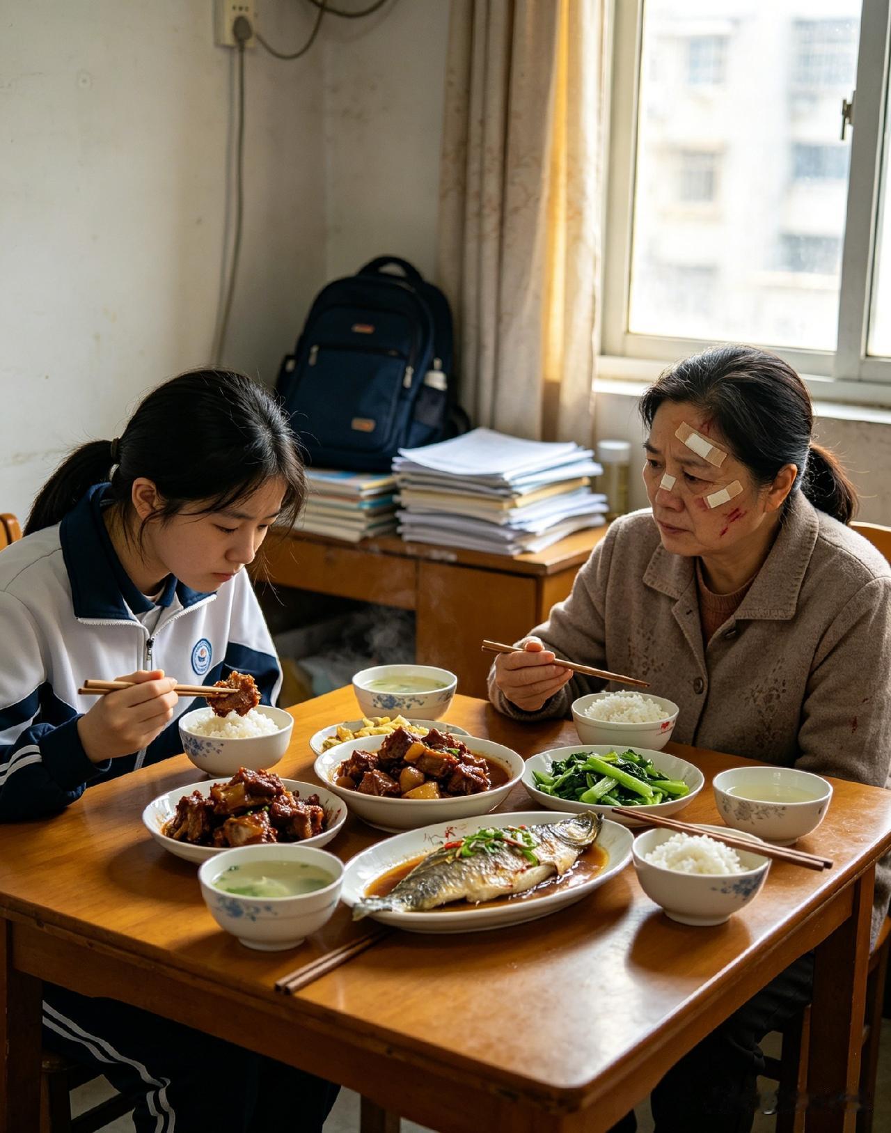湖南株洲一名四十六岁女性，为女儿高三放弃八年工厂稳定工作，在外租房全年贴身陪读。