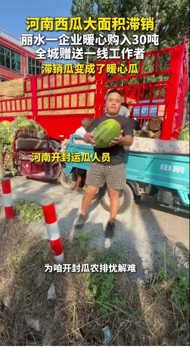 浙江多地展开爱心接力助销河南滞销瓜这场由丽水企业引发的爱心行动，其实是浙江多地近