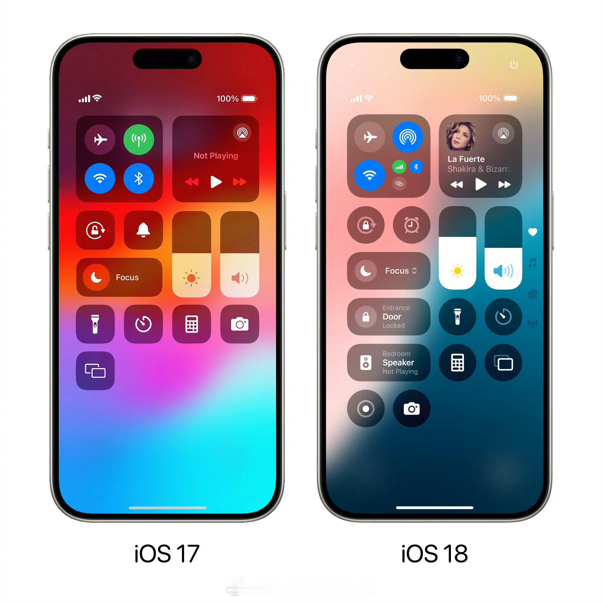 #iOS18 丑#ios17 VS ios18控制中心对比，哪个好 ​​​
