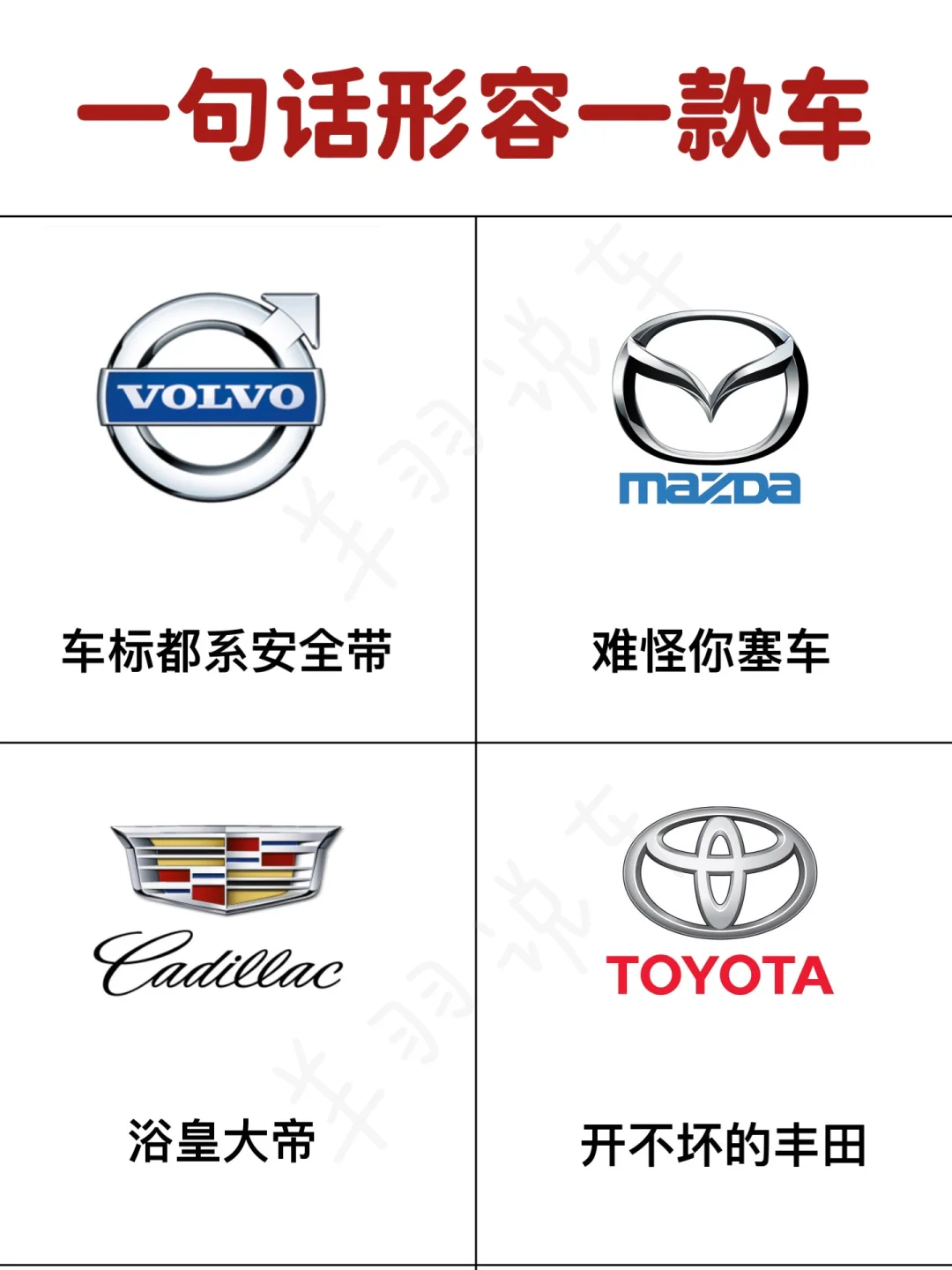 用一句话形容一款汽车品牌