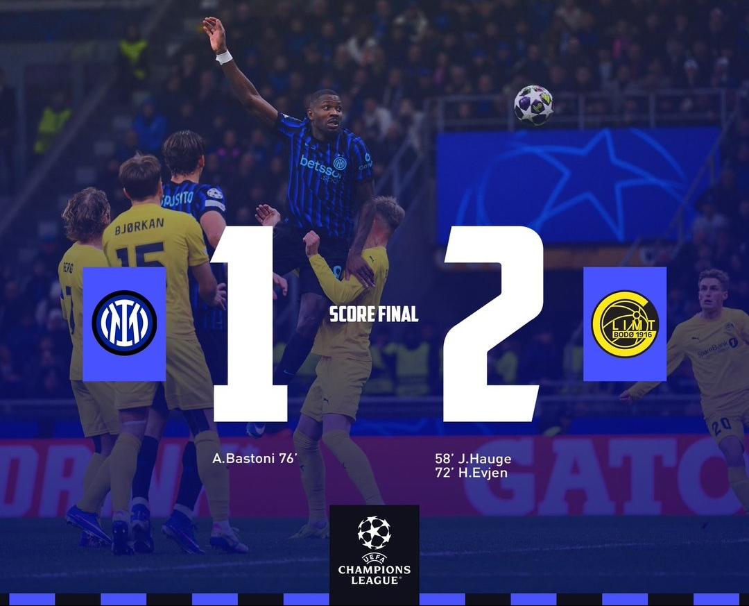 国米两回合都输给了博德闪耀，现在就看尤文和亚特兰大次回合能否翻盘了，不过看上去参