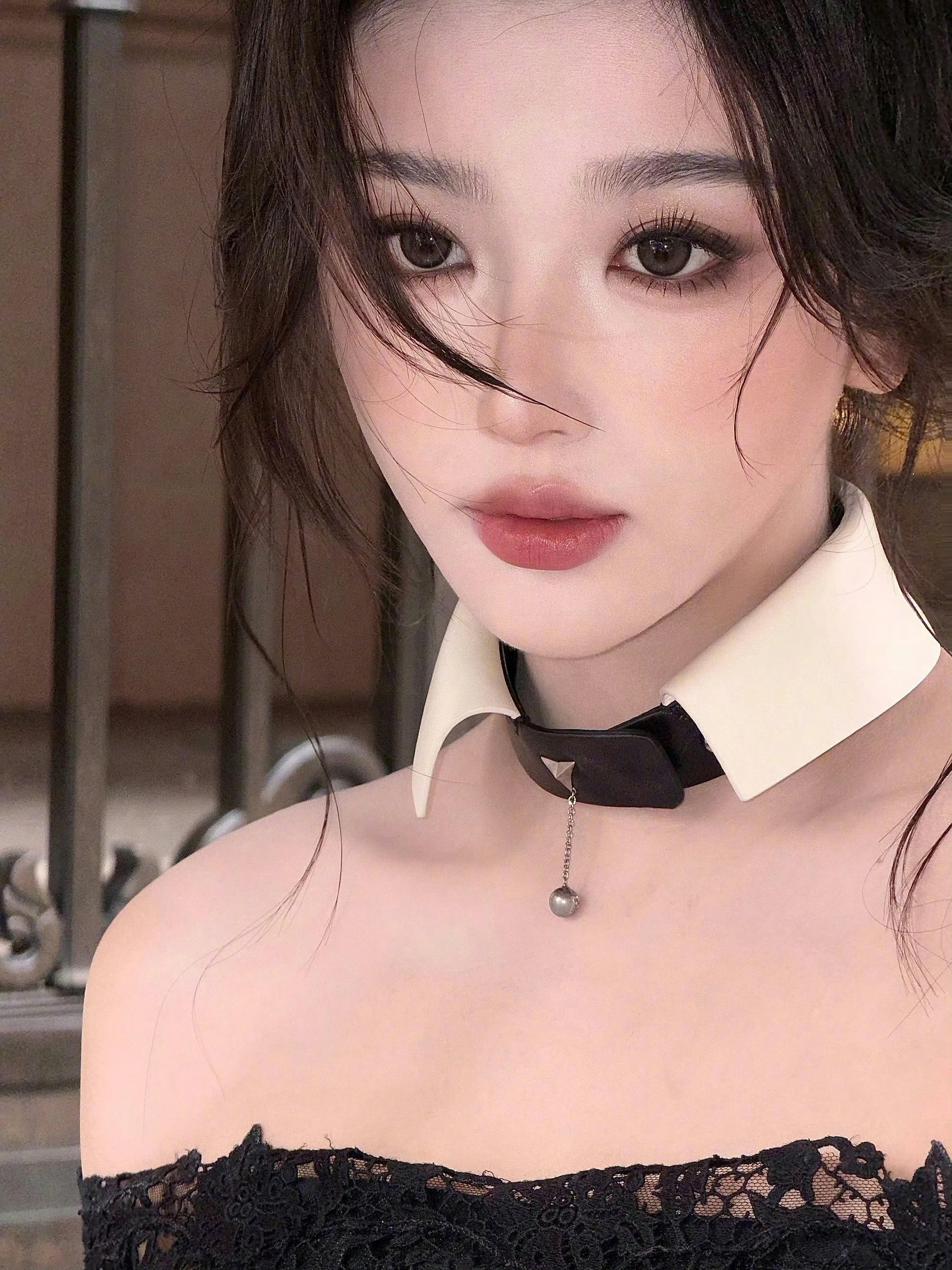 孔雪儿黑色蕾丝裙孔雪儿最新物料 