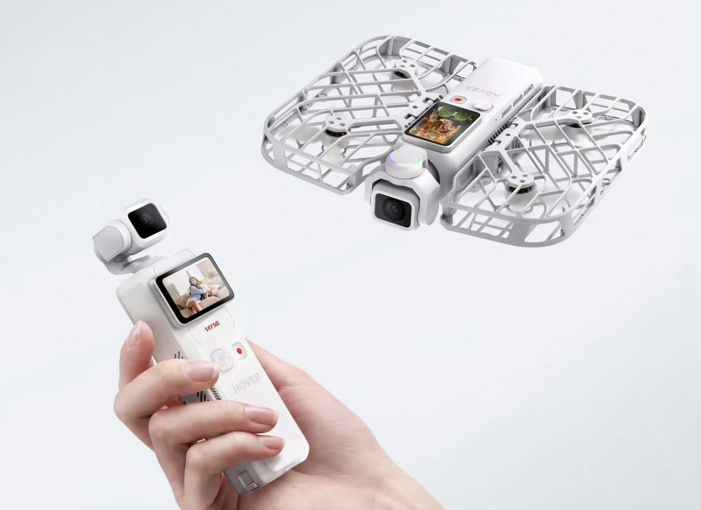 零零科技预热 HOVERAir VERSA 无人机，采用模块化设计，安装螺旋桨可