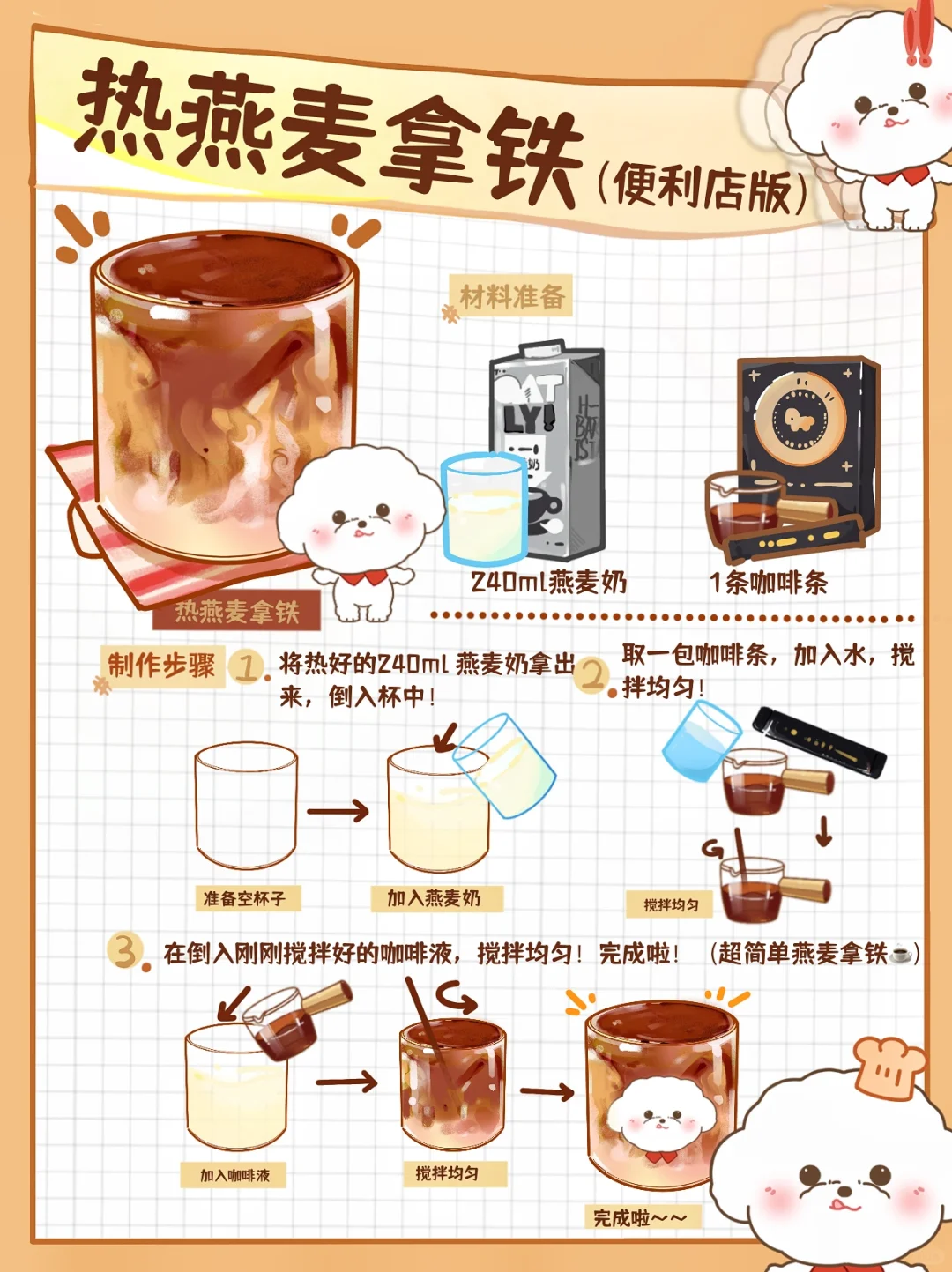 周一喝咖啡☕️一周没事|热燕麦拿铁来了🔥