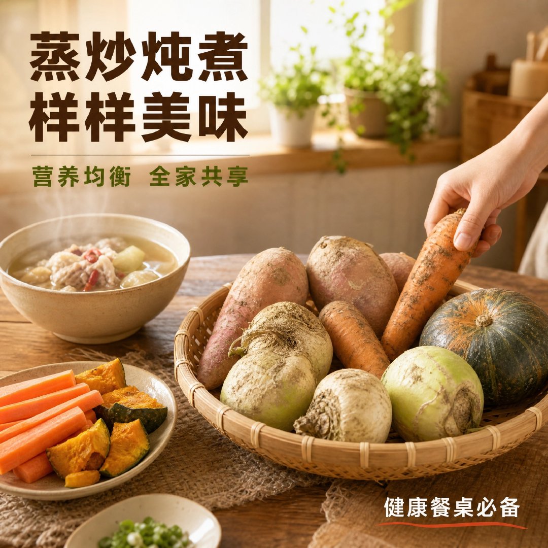 新疆沙漠果蔬包来啦✨蒸蒸日上六合一根茎组合，新疆产地现采直发，带泥锁鲜到家，一锅