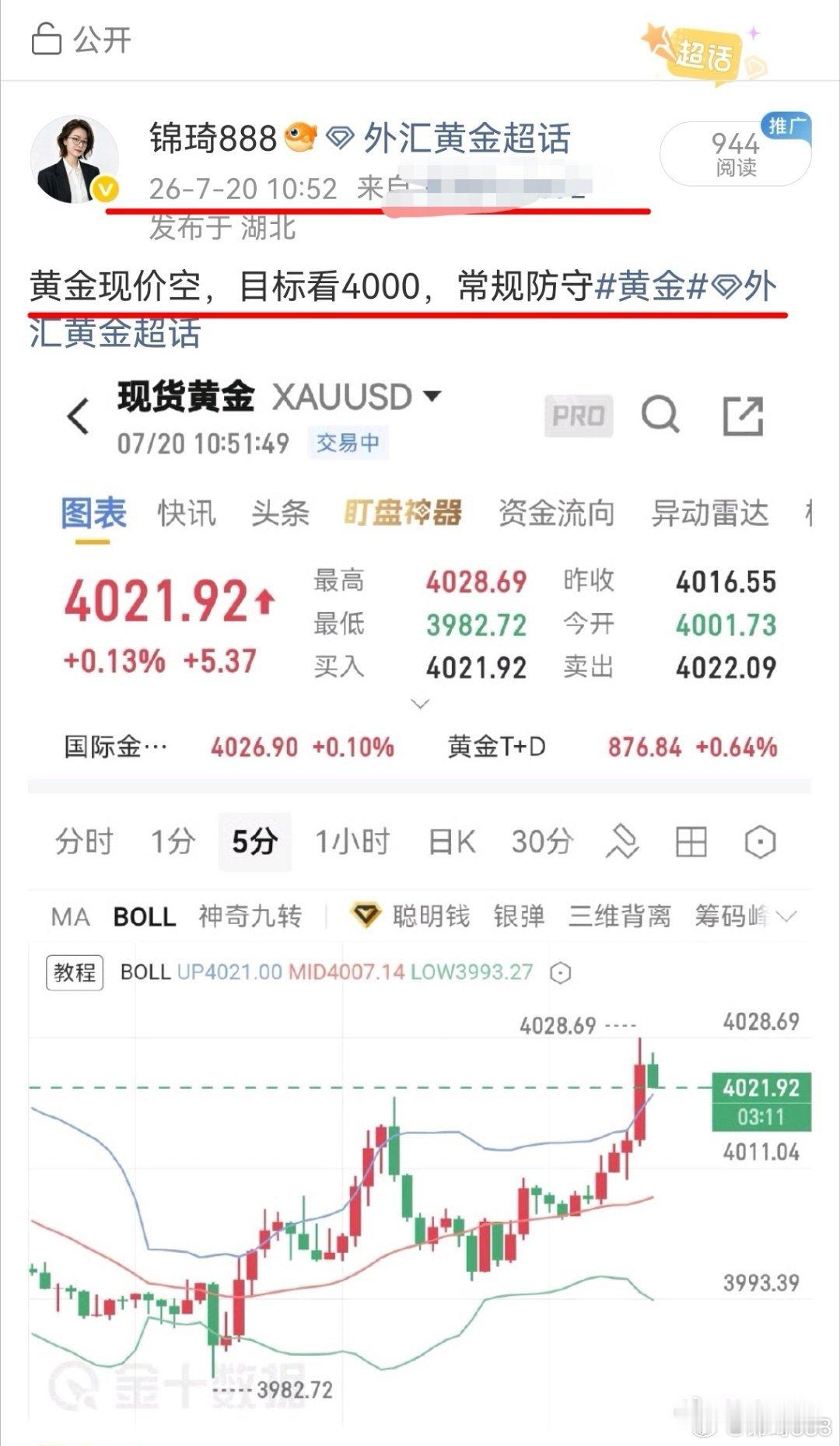现价单实盘跟上也吃到17点空间黄金外汇黄金