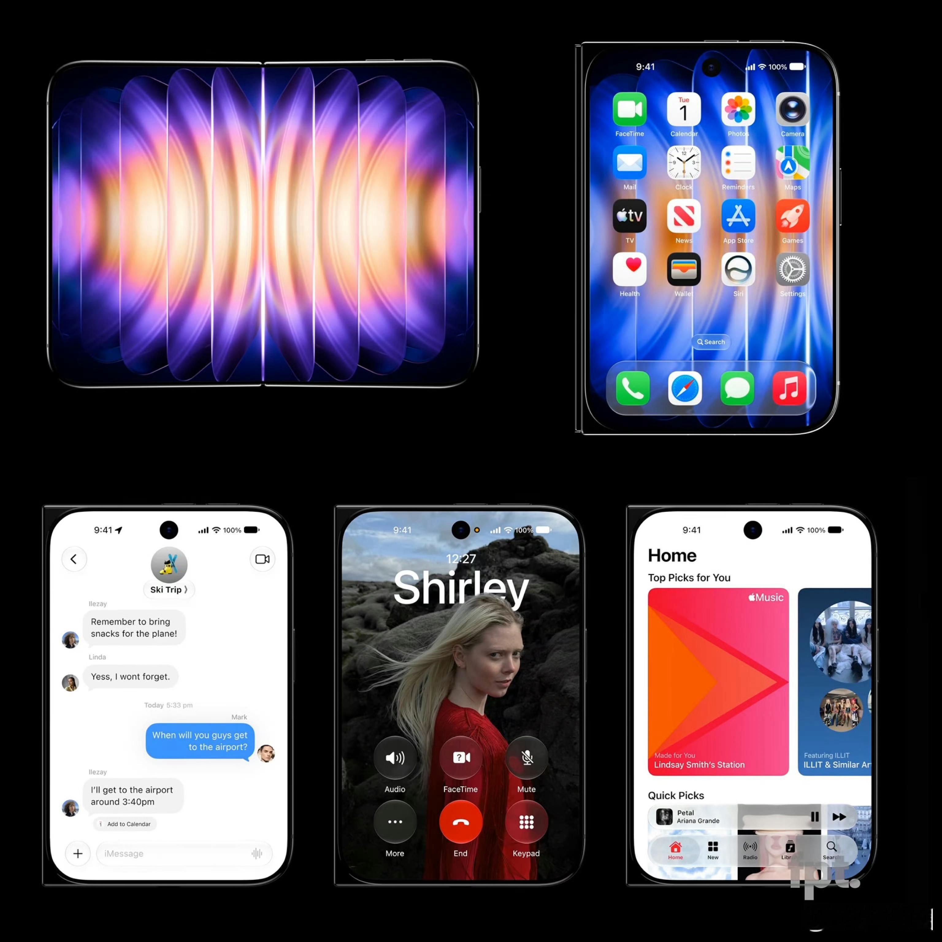iPhone胖折叠长这样，大R角，但是有一说一，外屏这样和小米的对比，并没有绝对