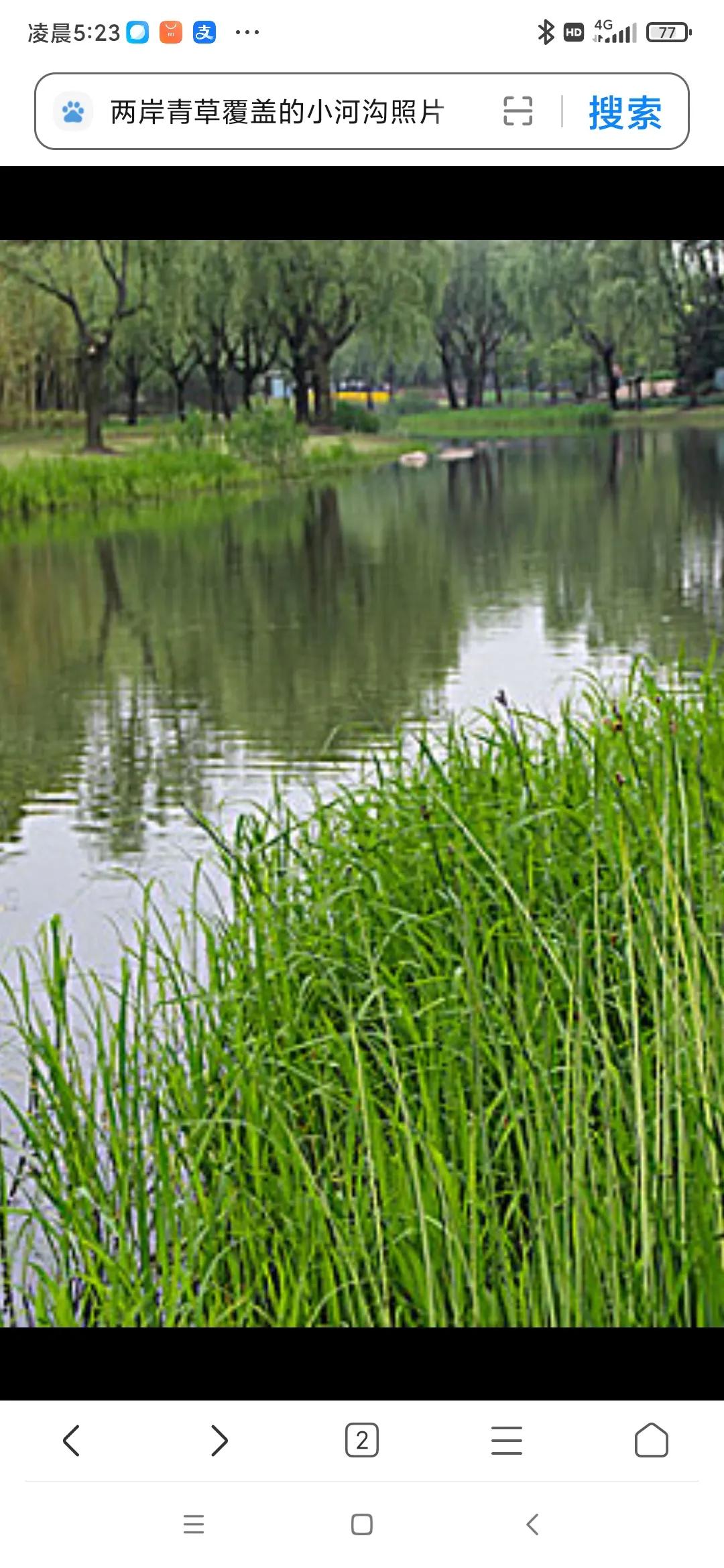 小妹门口有条河，
泉水汨汨流淌过。
泉水清纯香又甜，
不见阿哥舀水喝。
两岸青草