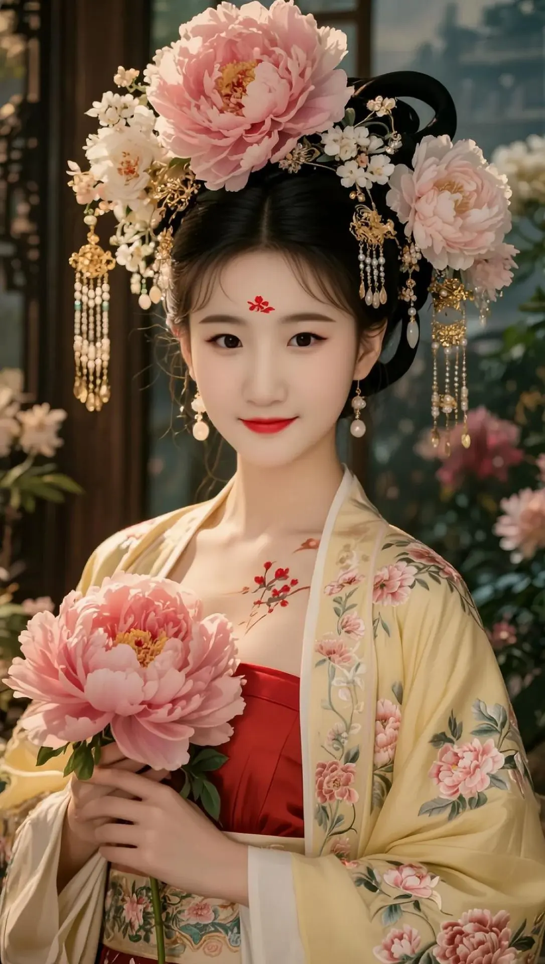 AI唐风花卉写真 ai创作