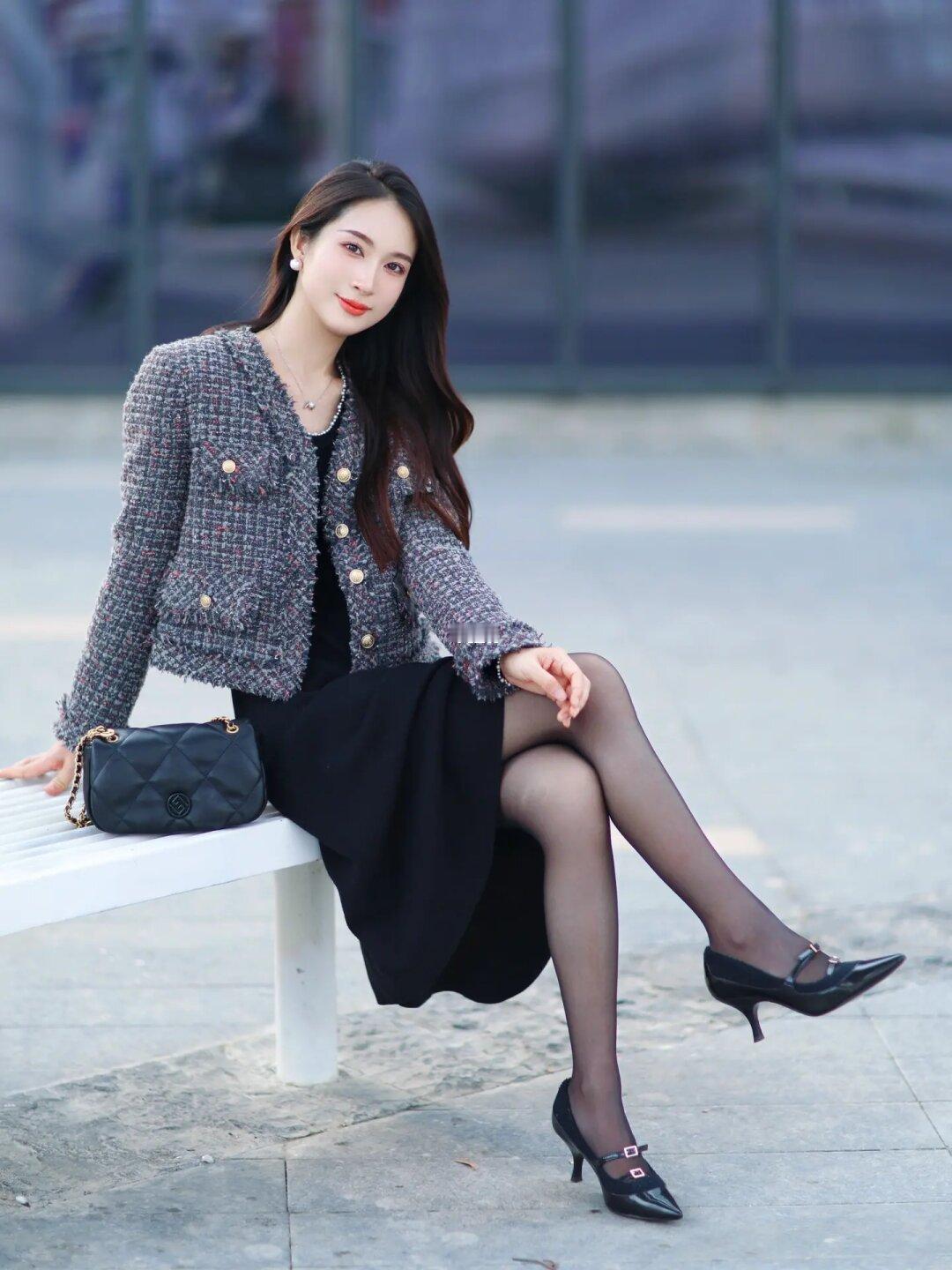 小香羽绒➕针织连衣裙👗温暖又不臃肿