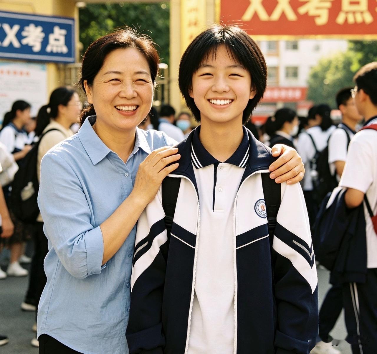 陪考

考场外的铁栅栏边，挤满了人。

我妈也在其中。她左手拎着保温杯，右手攥着