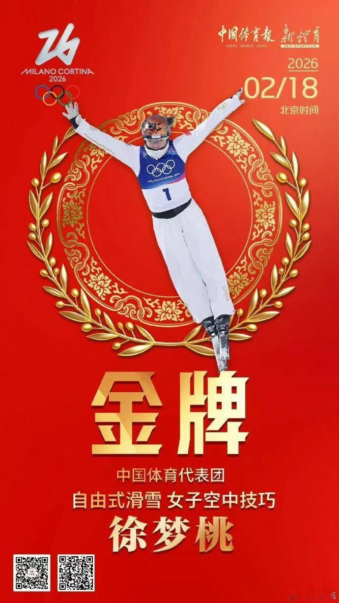 浪姐首位冬奥会卫冕冠军米兰冬奥会金牌得主发博：荣耀时刻！历史突破！徐梦桃五战冬奥