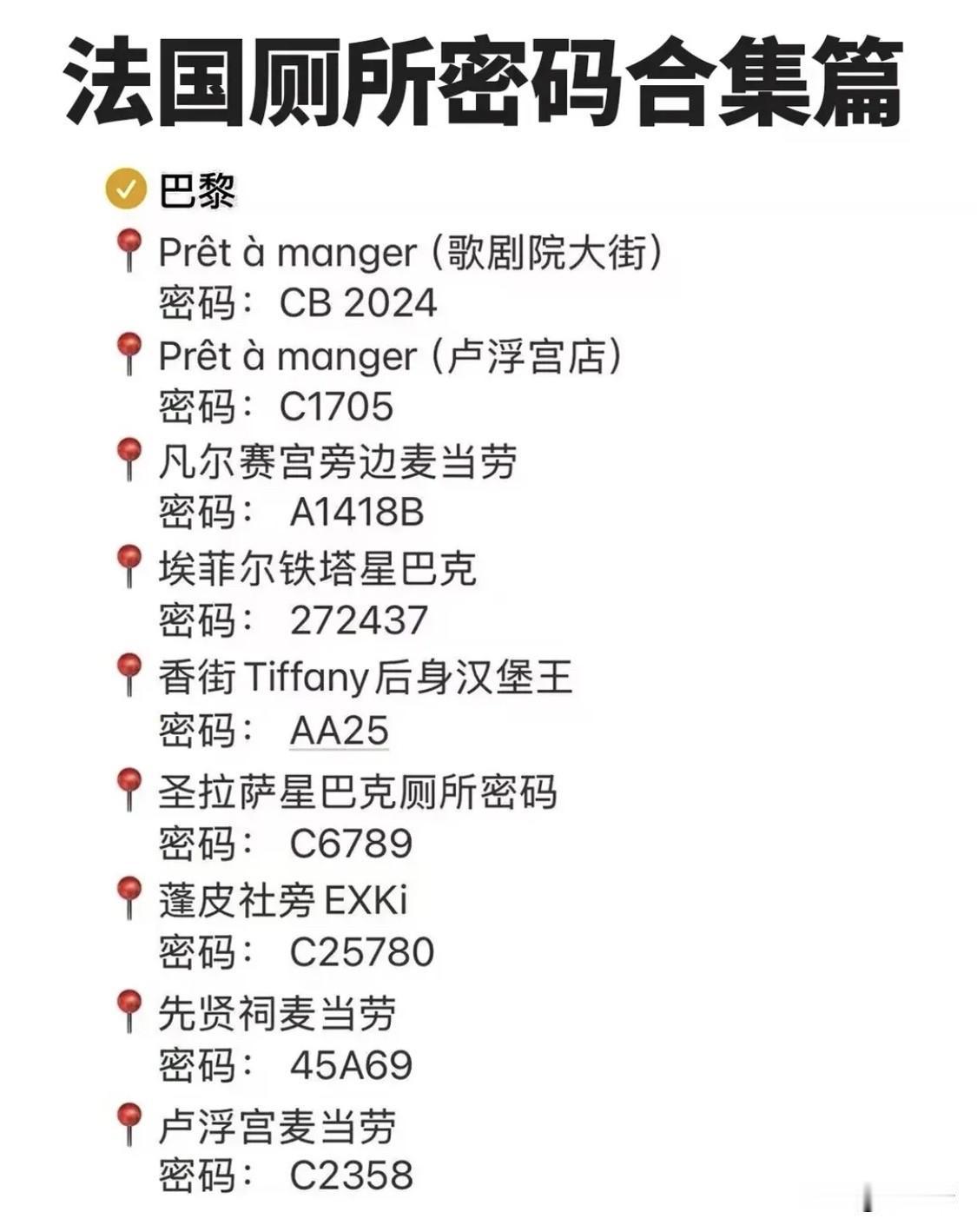 在法国（以及欧洲许多国家），公共场所的厕所设置密码锁是一种普遍现象，这背后主要与