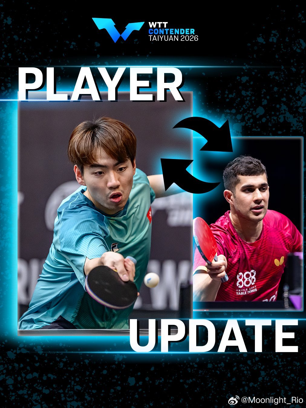 WTT常规挑战赛太原站2026wtt 🇺🇸卡纳克·贾哈退赛，🇭🇰姚钧涛递