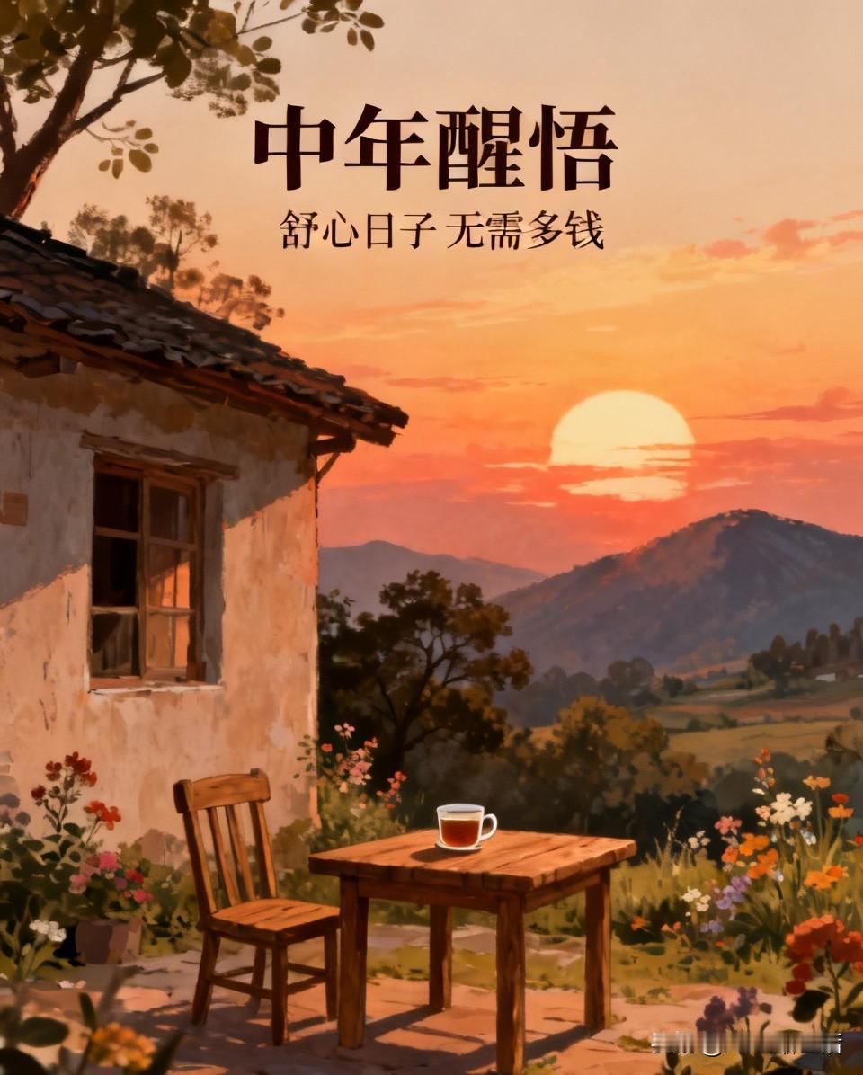 人到中年才彻底醒悟 日子过得舒心 真不是钱多钱少决定的。

年轻的时候总拼命往外