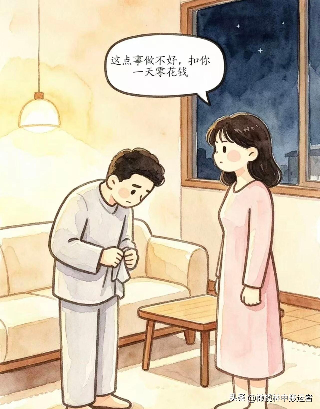 趣味漫画:犯了错被老婆没收零花钱一整天漫画小趣味