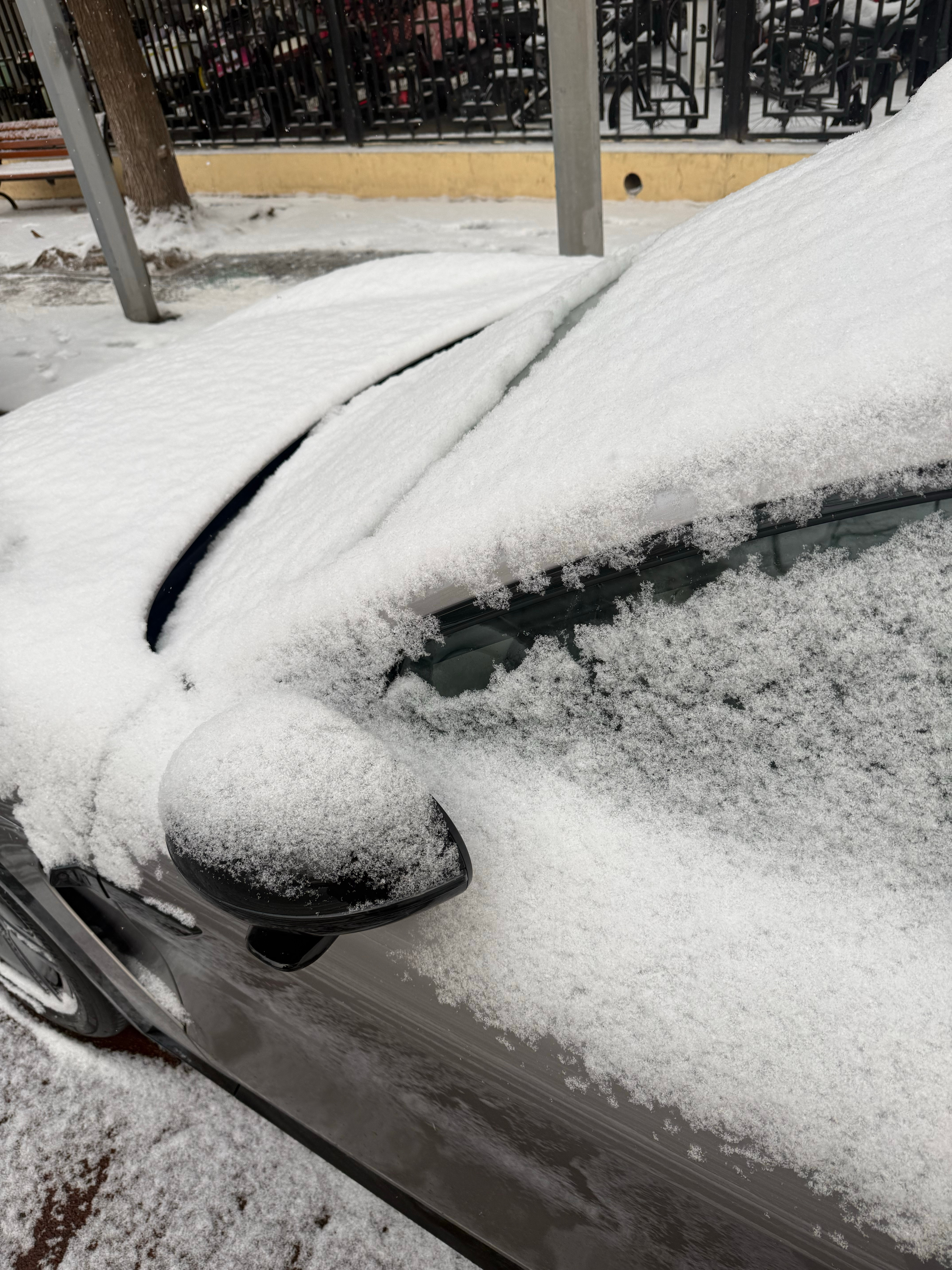嘴上说着“这么大雪，咱这球还打吗”身体还是很诚实的七点起床第一个到了，赶上小朋友
