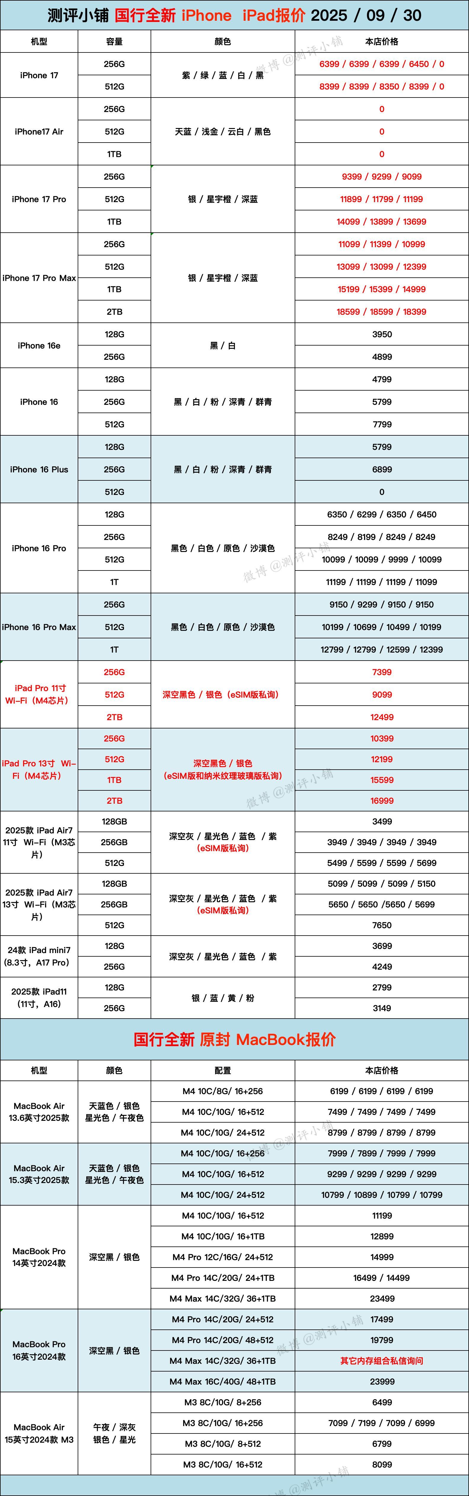 09-30国行全新机，魅族22上新！iPhone17系列，vivo X200Ul