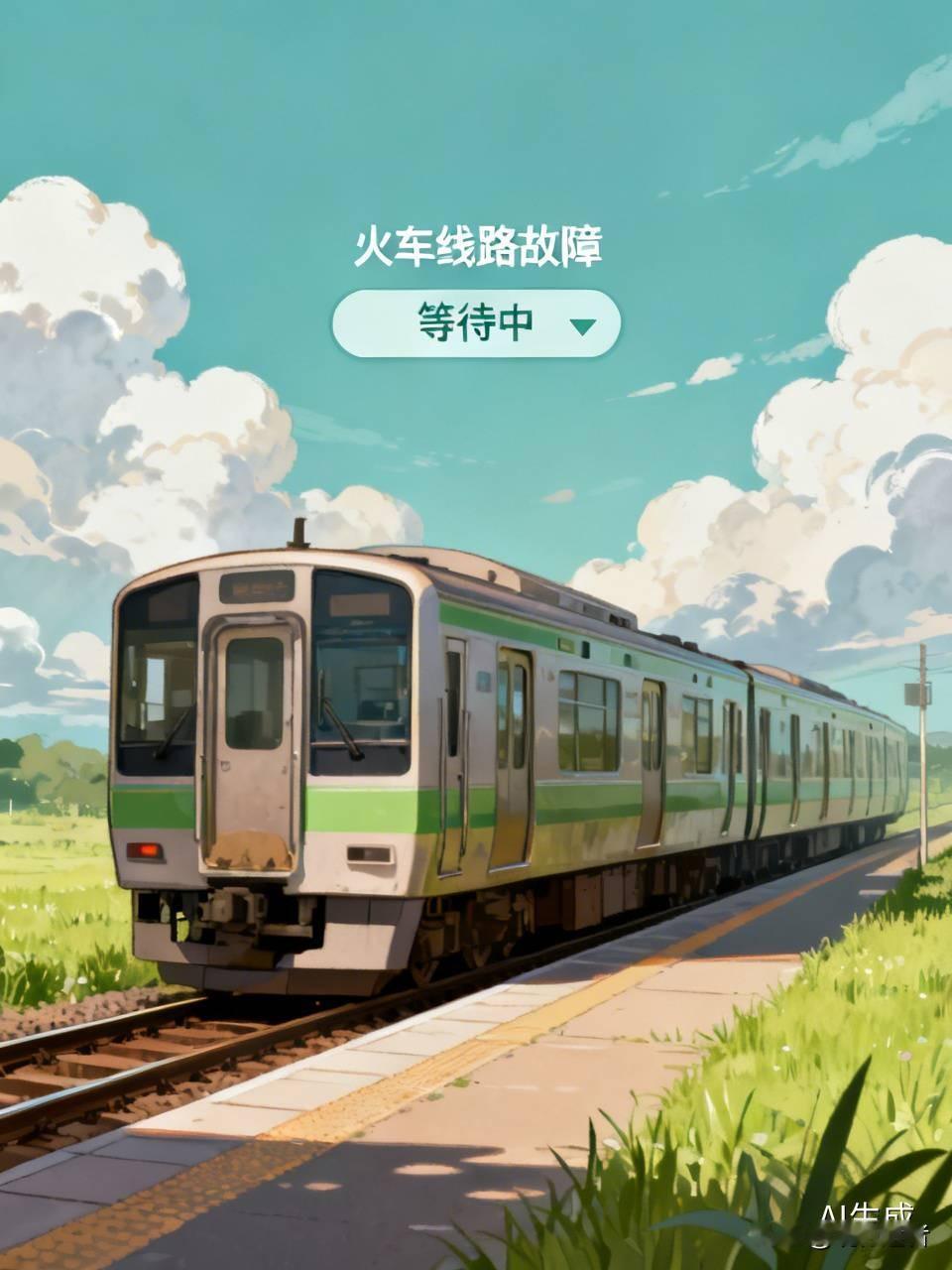 不是吧！坐的火车半路上遇故障直接停了，万幸车厢里还通着电，就是车一动不动，问了乘