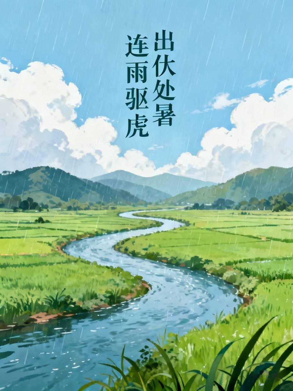 8月23日出伏，8月24日处暑，下午就下了一场雷阵雨，今天早上又下了一阵雨，真可