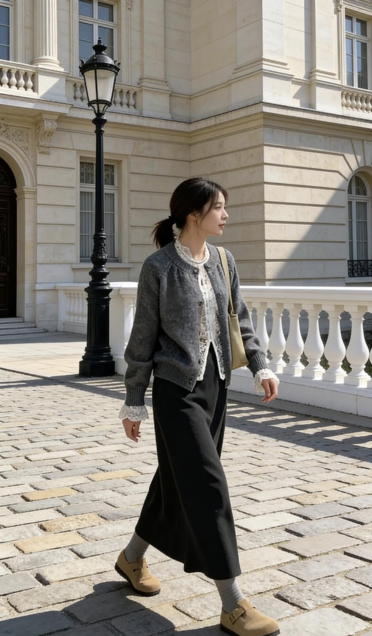 秋冬衬衫开衫半裙